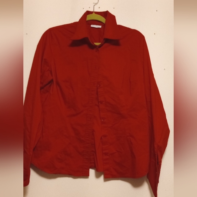 New York & Company Vibrant Orange Shirt
